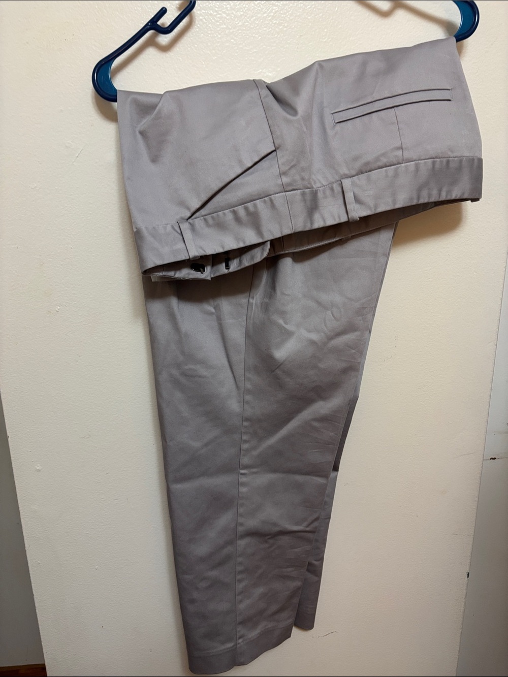 Liz Claiborne Men's Light Gray Flat-Front Chinos
